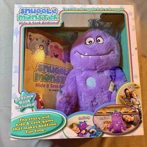 Snuggle Monster Hide & Seek Bedtime Plush and Story Book  Purple NEW